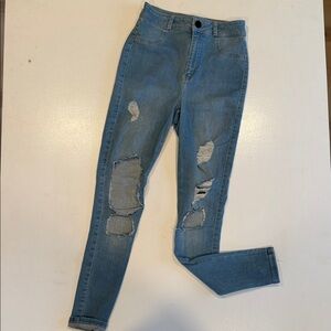 FITJEANS Women's Distressed Skinny Jeans in Blue